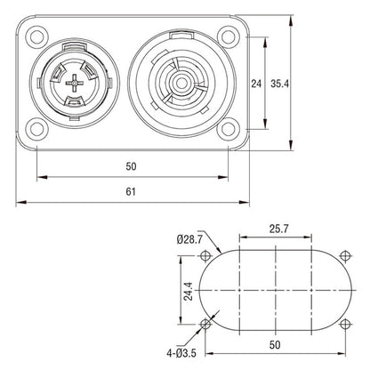 PL-3PX - Male and Female, connector side detail