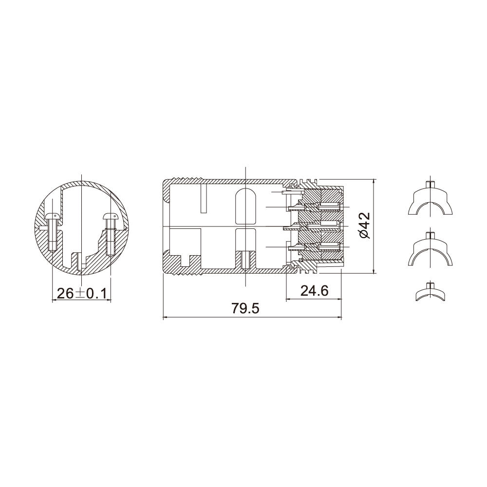 PLS-4207LF - Line Female, connector pin detail