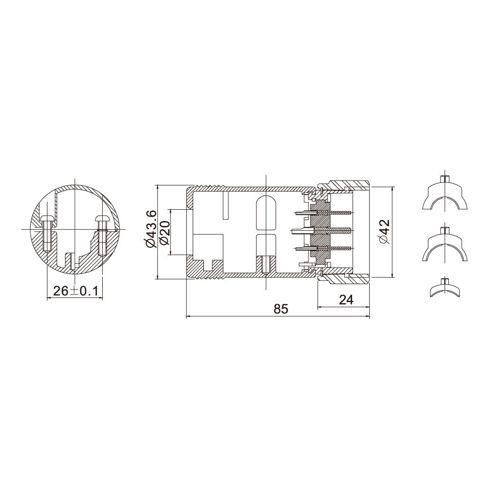 PLS-4207LM - Line Male, connector pin detail
