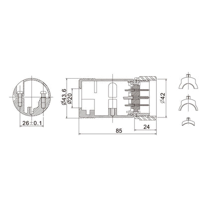 PLS-4207LM - Line Male, connector pin detail