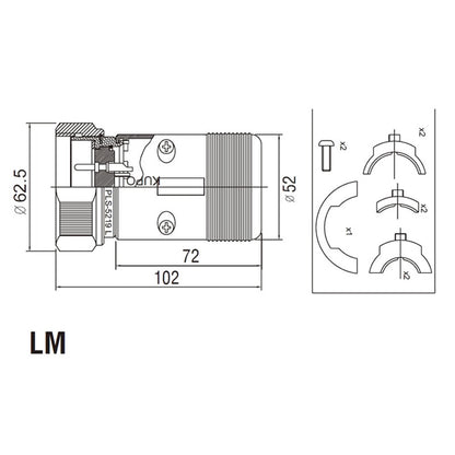 PLS-5219CLM - Line Male, connector pin detail