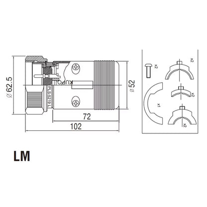 PLS-5219LM - Line Male, connector pin detail