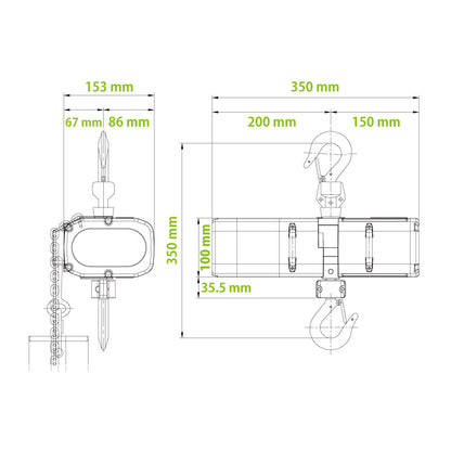 RC-250LV - D8 Plus 250 kg LV Control, dimension diagram
