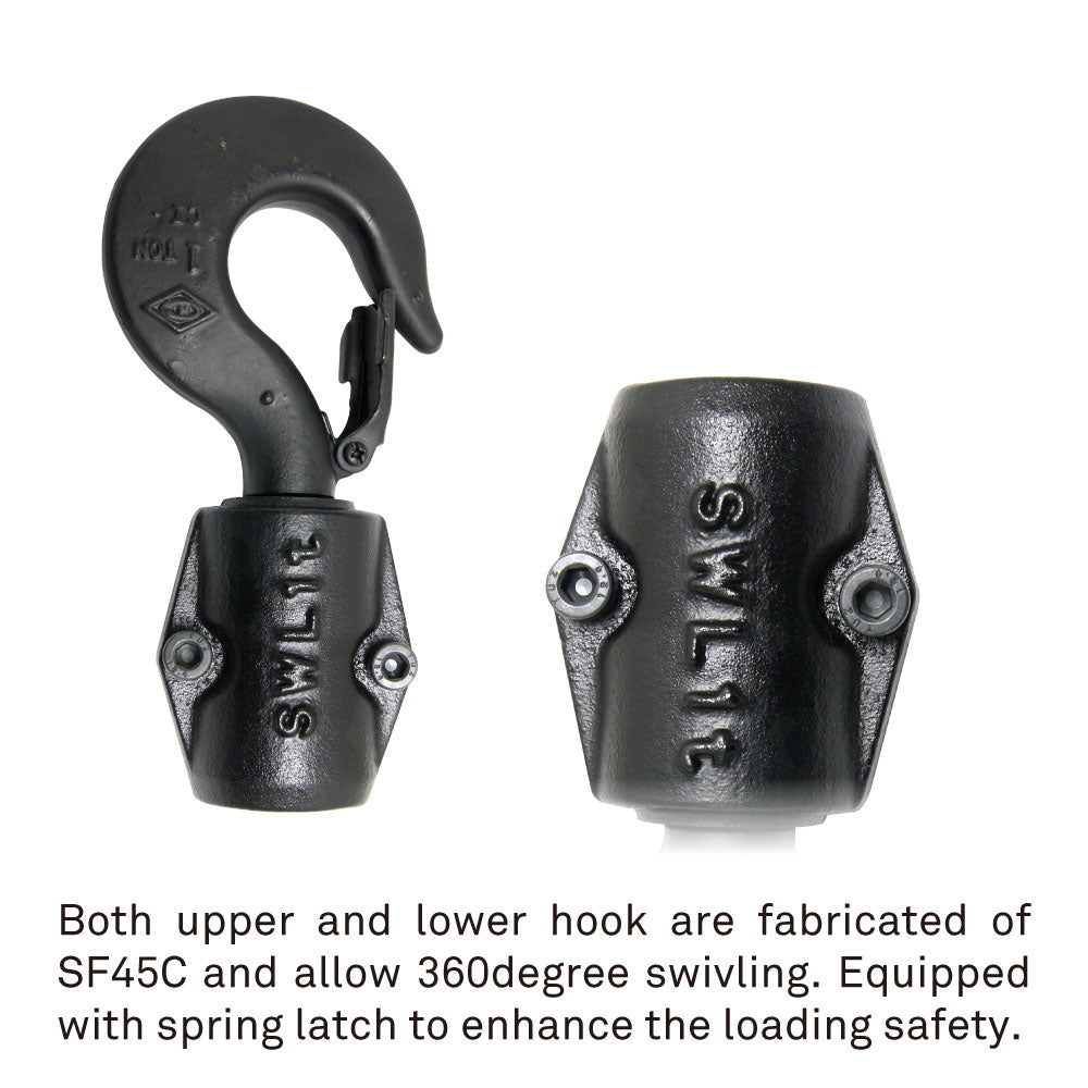 RD-750LV - D8 Plus 750 kg Chain Hoist LV Control, upper and lower hook set