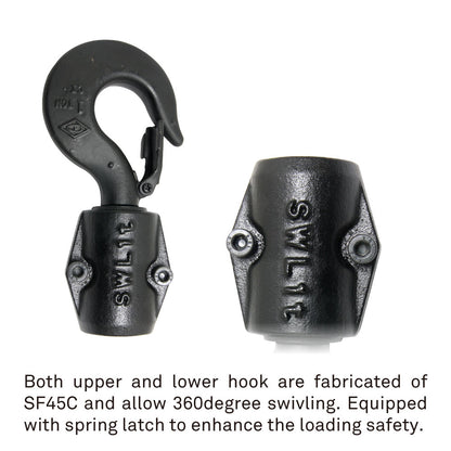 RD-750 - D8 Plus 750 kg Chain Hoist Direct Control, upper and lower hook set
