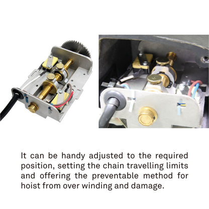 RH-1000PS8 - D8 1000 kg Chain Hoist Direct Control MSP 8 m/min, chain travel limit adjustment