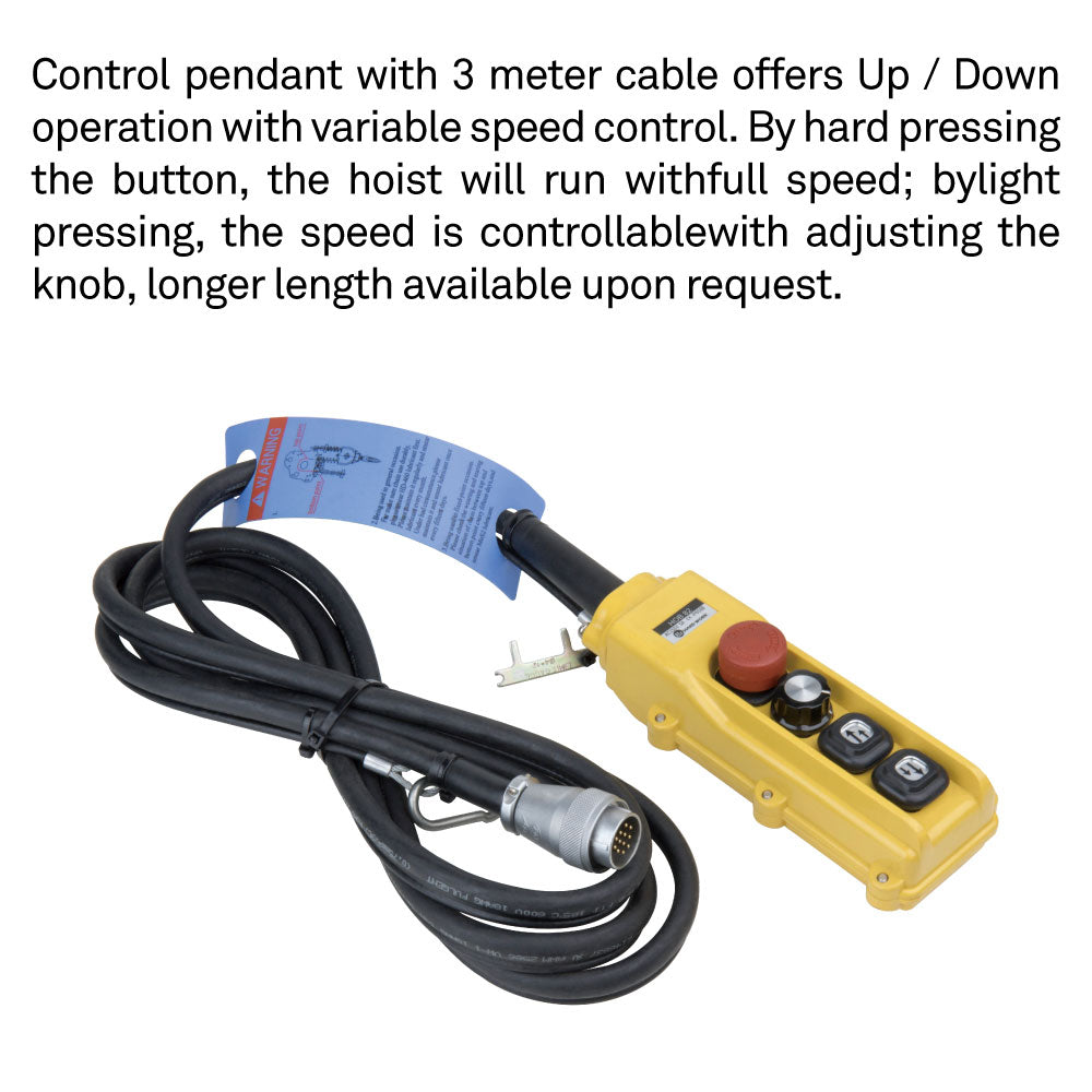 RH-SP24W - Single Phase Brushless DC 240 kg Chain Hoist with Wireless Remote, pendant control detail