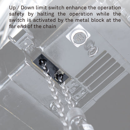 RH-SP24 - Single Phase Brushless DC 240 kg Chain Hoist with Pendant, upper and lower limit switch detail