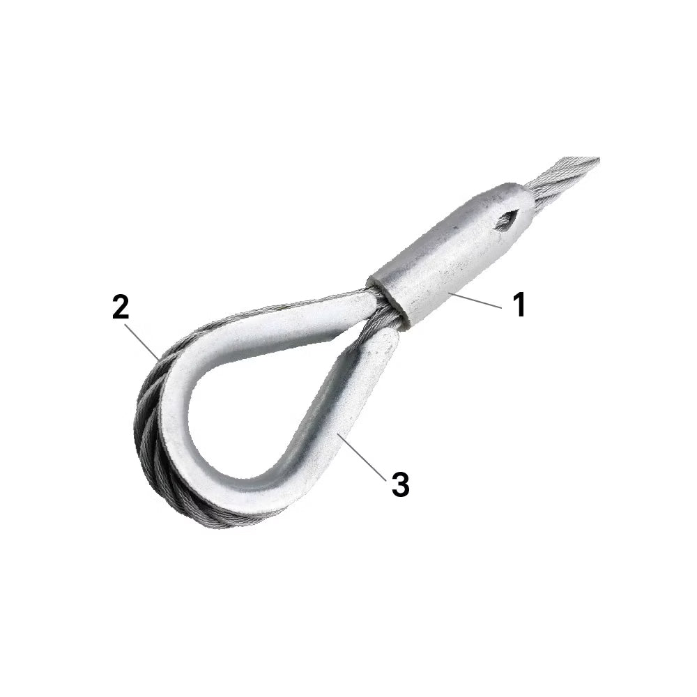 RSR-72002 - RIGPRO Steel Wire Rope Sling, 14 mm x 2 M, thimble loop close-up