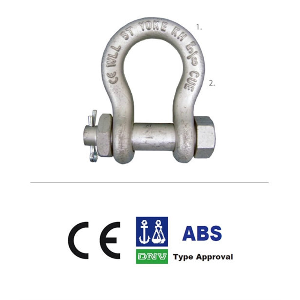 SS-N3250 - 3.25-ton Safety Bolt and Nut Anchor Shackle, 5/8" Nominal