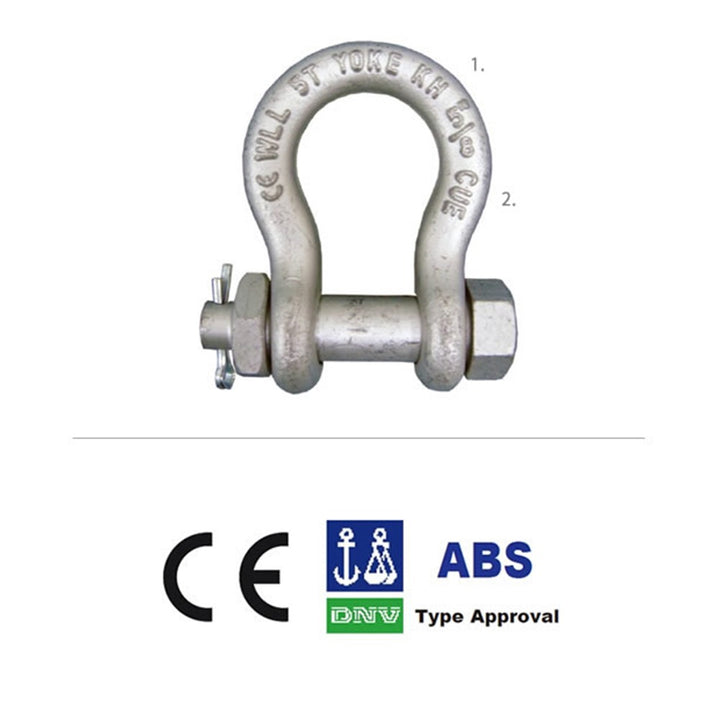 SS-N6500 - 6.5-ton Safety Bolt and Nut Anchor Shackle, 7/8" Nominal