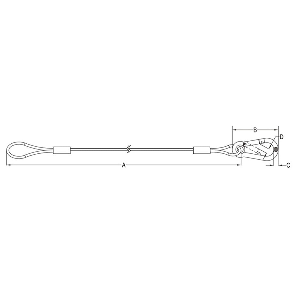 SW-01ST - Stainless Steel Safety Wire 3.2 mm, end loop detail