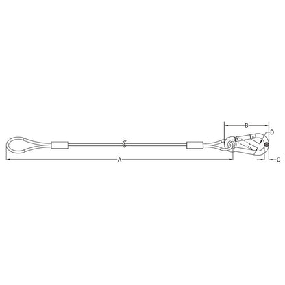 SW-01ST - Stainless Steel Safety Wire 3.2 mm, end loop detail