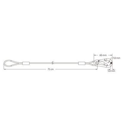 SW-01 - Galvanized Safety Wire 3.2 mm, Silver, cable sleeve detail