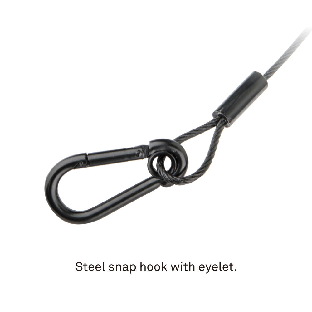 SW-01 - Galvanized Safety Wire 3.2 mm, Silver, fixture attachment setup