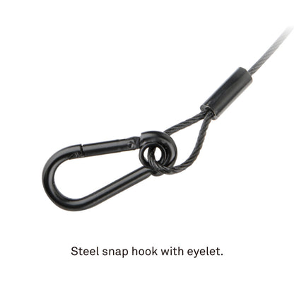 SW-01 - Galvanized Safety Wire 3.2 mm, Silver, fixture attachment setup