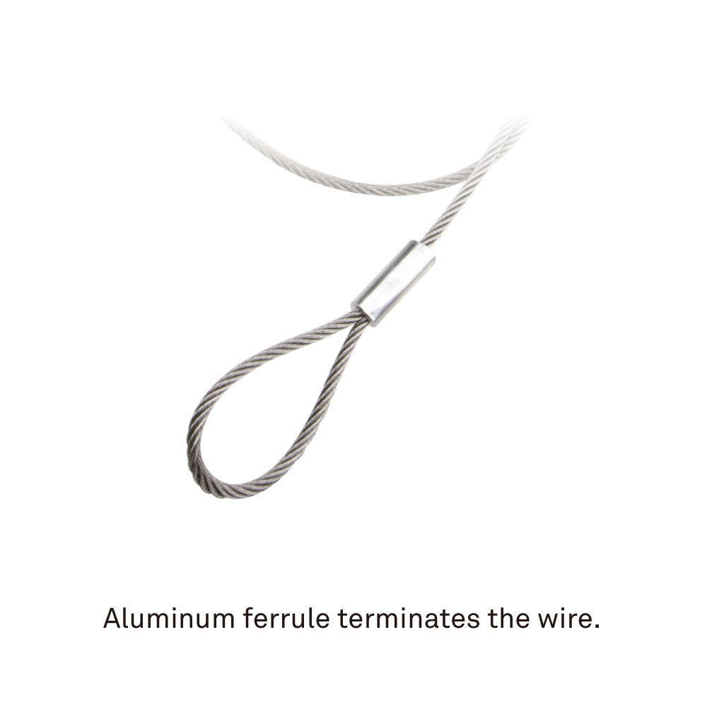 SW-01 - Galvanized Safety Wire 3.2 mm, Silver, load rating and length detail