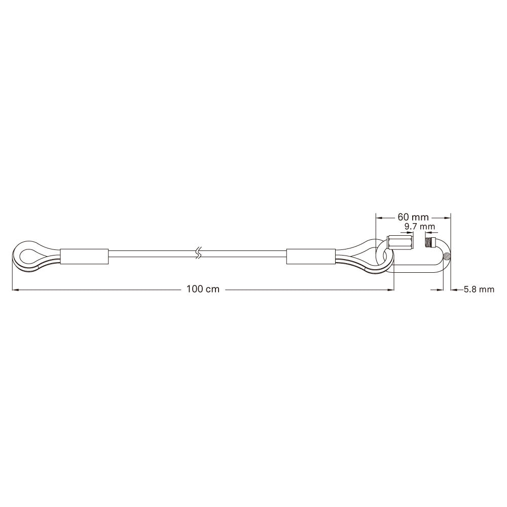 SW-03ST - Safety Wire, Silver Stainless Steel, end loop detail
