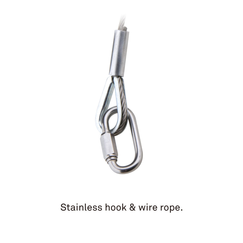 SW-03ST - Safety Wire, Silver Stainless Steel, cable sleeve detail