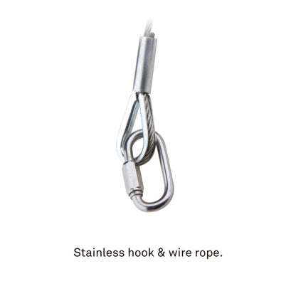 SW-03ST - Safety Wire, Silver Stainless Steel, cable sleeve detail