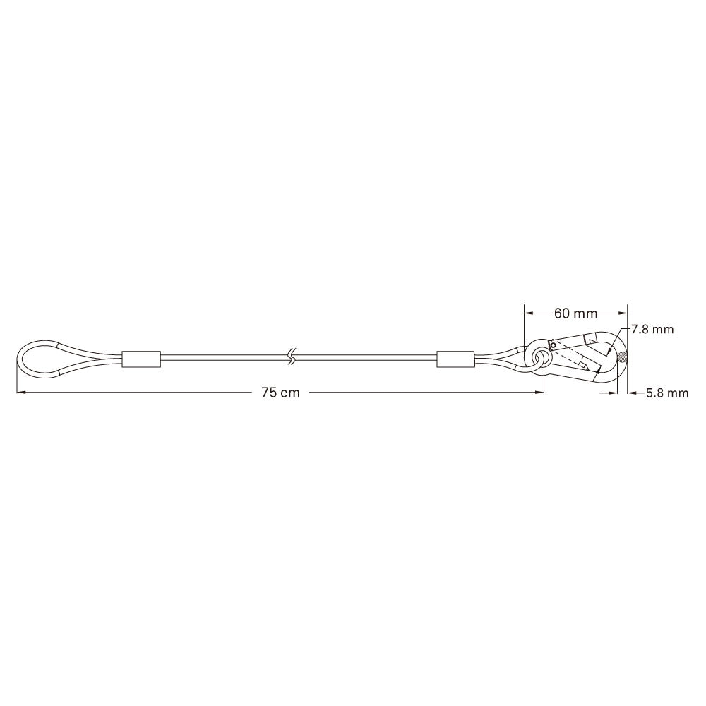 SW-04 - Safety Wire, Black PVC Jacket, end loop detail