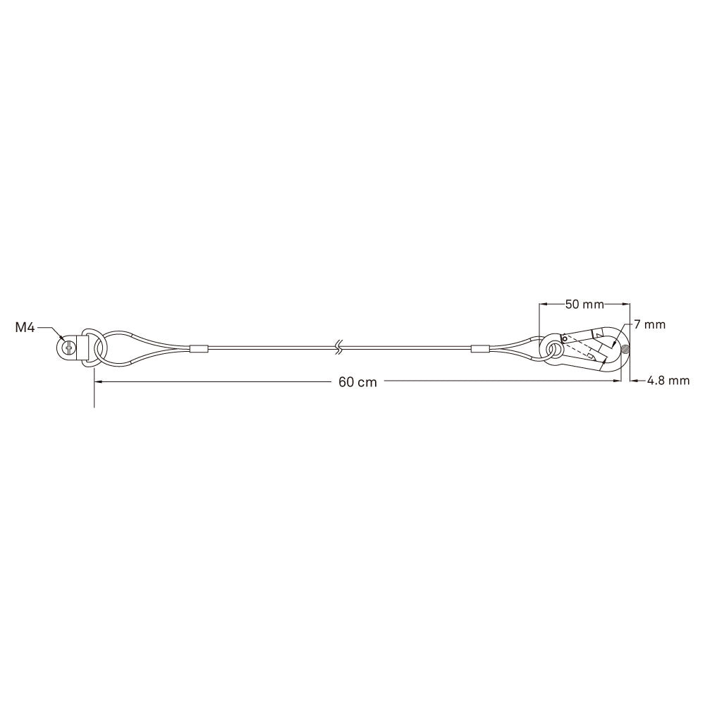 SW-ACC - Safety Wire for Lighting Control Accessories, end loop detail