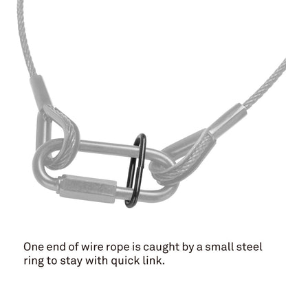 SW-E01B - 10 kg BGV - C1 Safety Wire, Black, cable sleeve detail