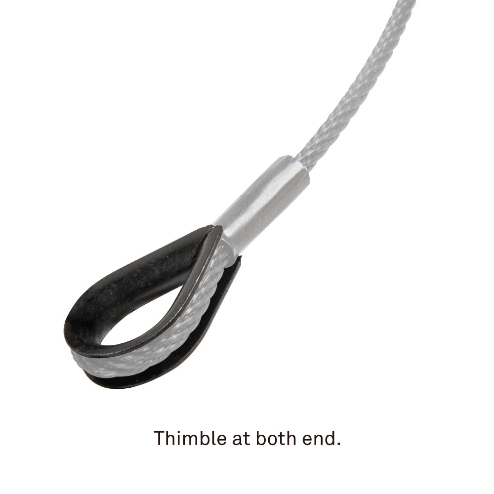 SW-E01B - 10 kg BGV - C1 Safety Wire, Black, fixture attachment setup