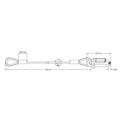 SW-E03 - 25 kg BGV - C1 Safety Wire, Silver, cable sleeve detail