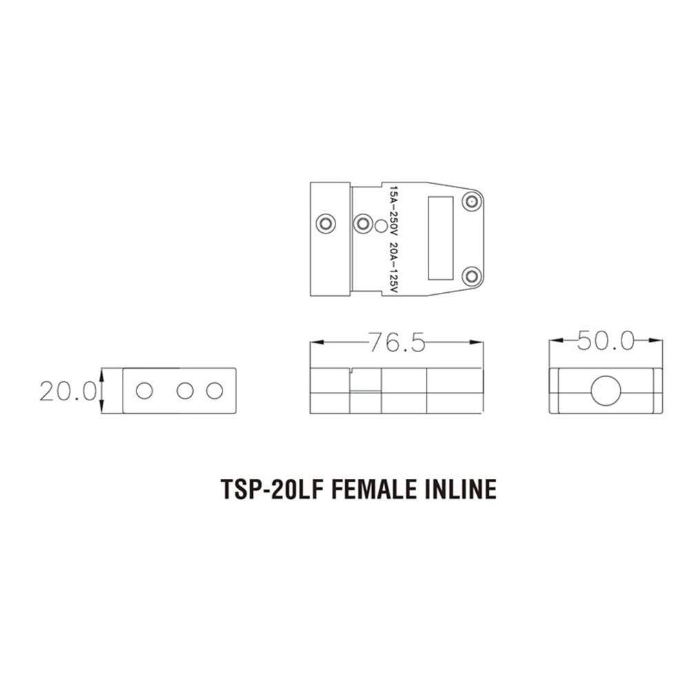 TSP-20LF - Line Female, contact pin detail