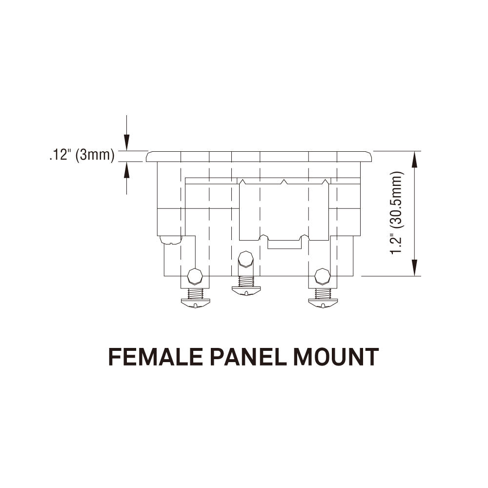 TSP-20SF - Panel-Mount / Surface Female, contact pin detail