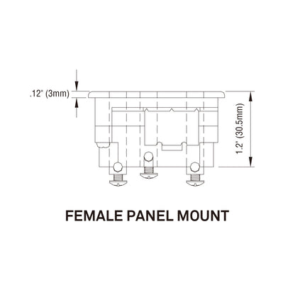 TSP-20SF - Panel-Mount / Surface Female, contact pin detail