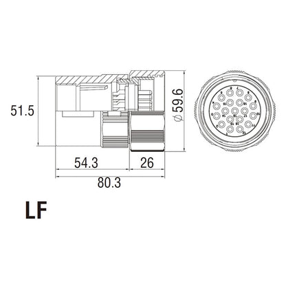 WPC-5219LF - Line Female, contact pin detail