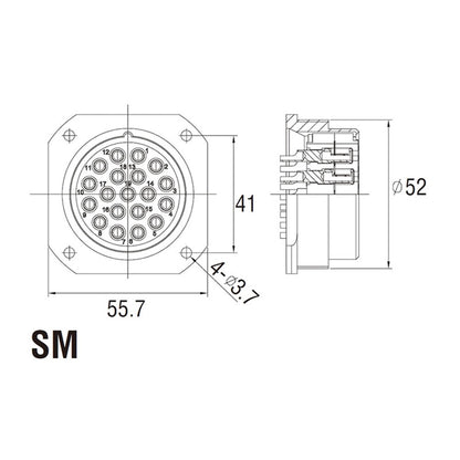 WPC-5219SM - Panel Male, contact pin detail