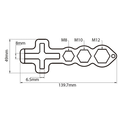 WS-140 - Wingnut Multi - Spanner, handle detail