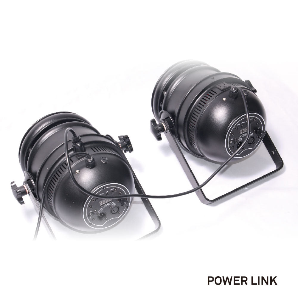 ZPL-64-36-3 - ZPL-64/36-3 LED Par Can, 120 W RGB, power link setup